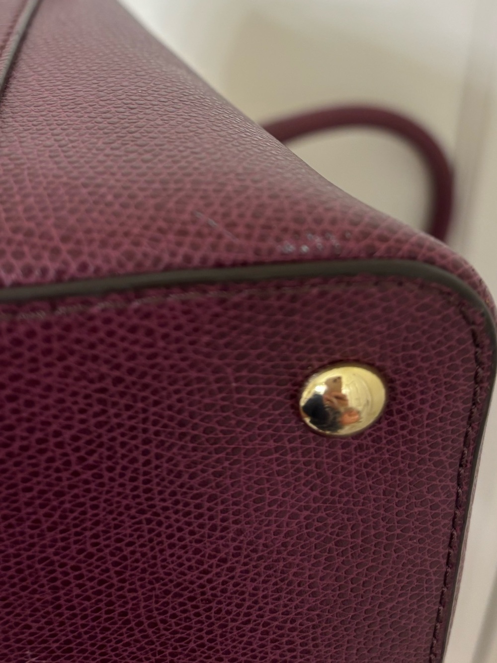 Michael Kors plum pebbled leather Cindy domed satchel - Picture 6 of 11